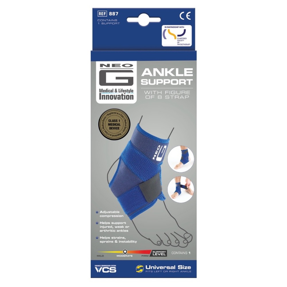New! Neo G Ankle Support with Figure
8 Strap, Adjustable Size Unisex O/S Velcro
